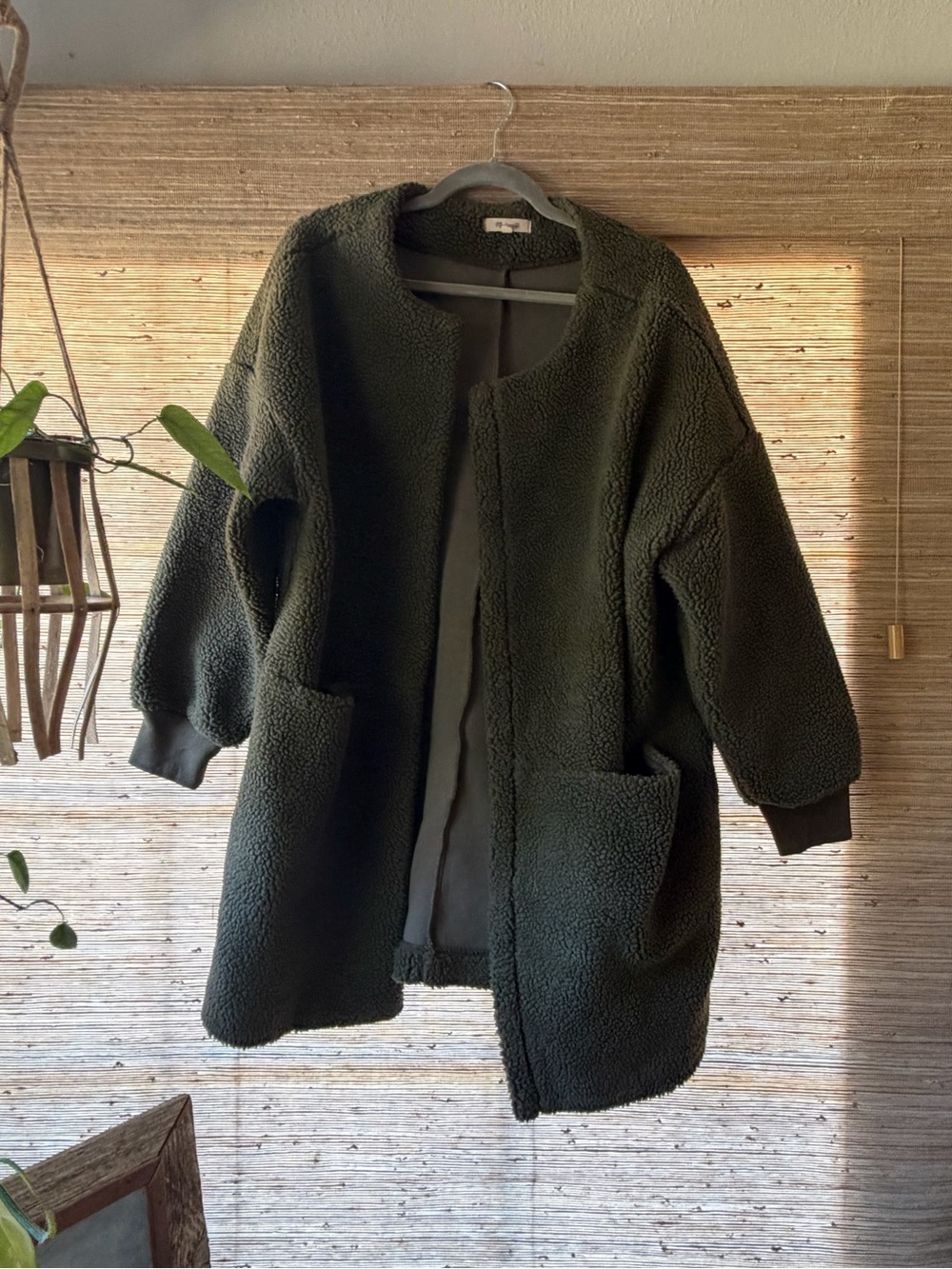 Madewell Olive Green Teddy Sherpa Coat